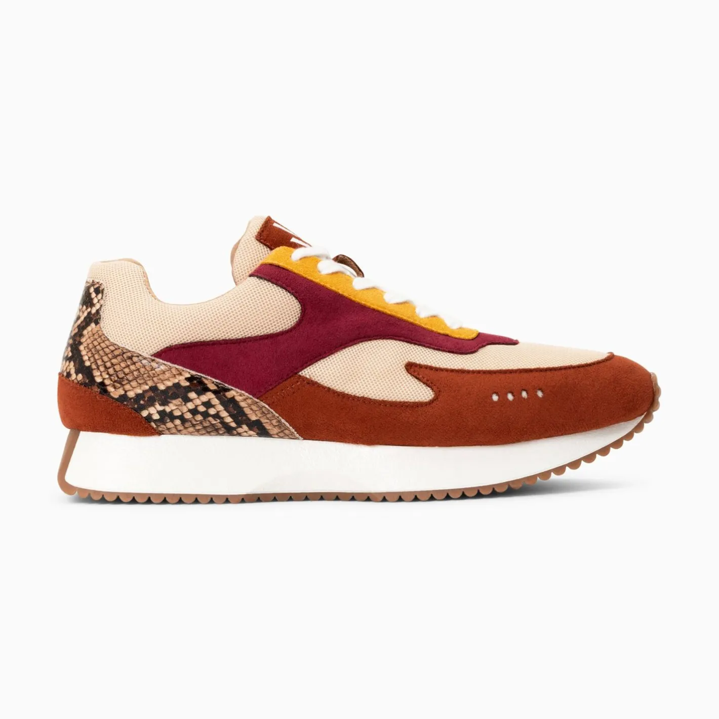 Vanessa Wu Baskets Anouk Marron Et Beige A Semelle Running Discount