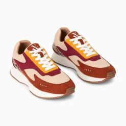 Vanessa Wu Baskets Anouk Marron Et Beige A Semelle Running Discount
