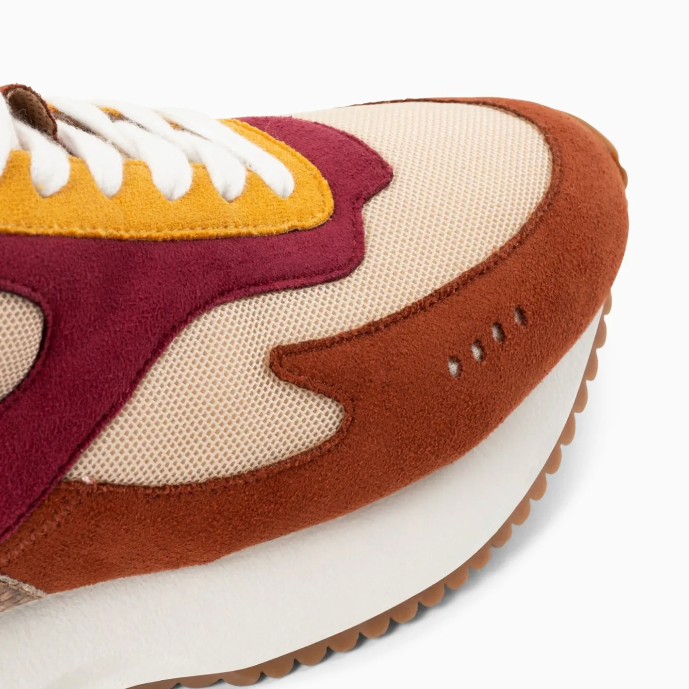 Vanessa Wu Baskets Anouk Marron Et Beige A Semelle Running Discount