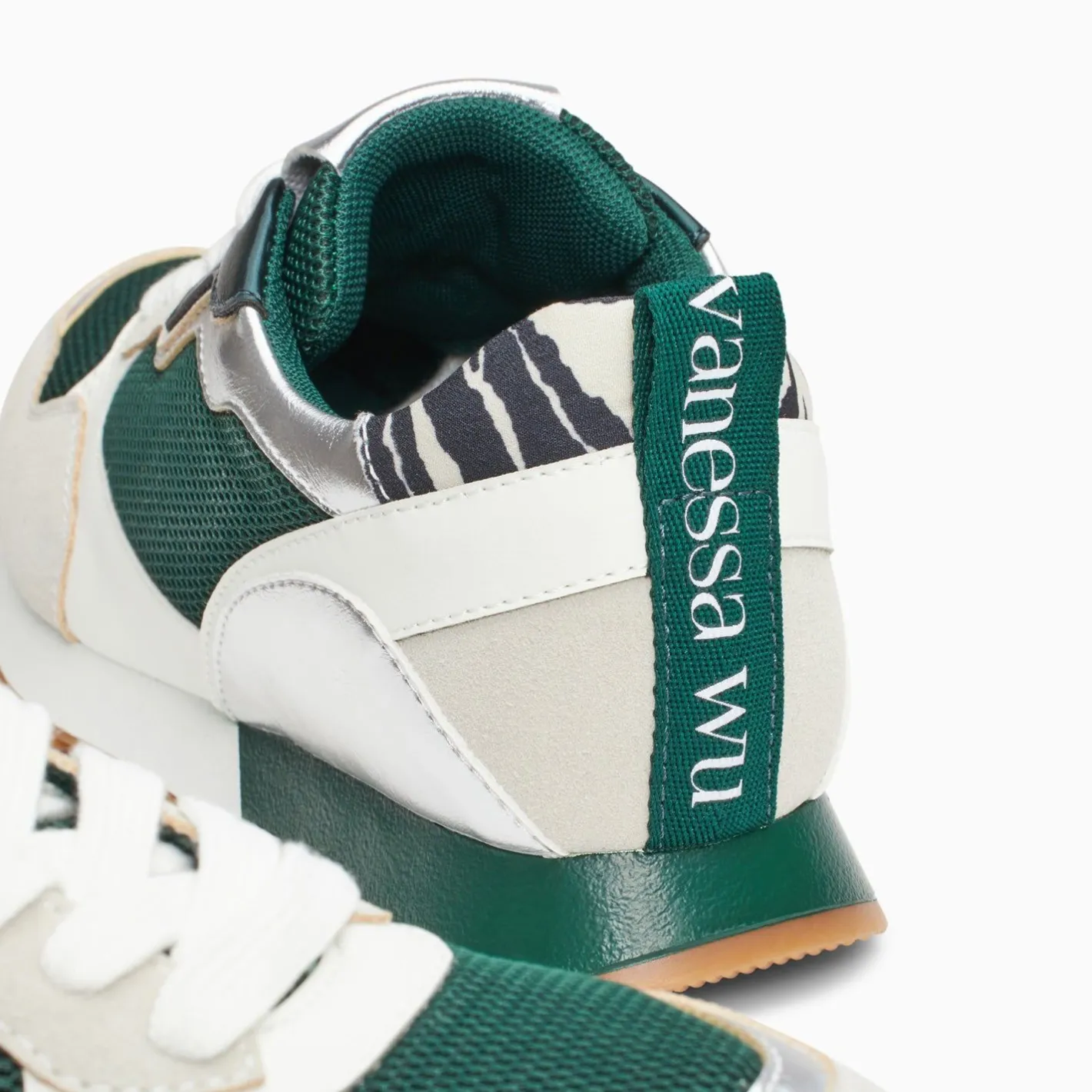 Vanessa Wu Baskets Berenice Vert Et Gris A Semelle Running Online