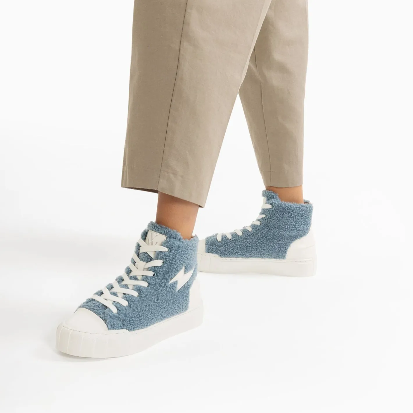 Vanessa Wu Baskets Eclair Alba Montantes Bleu-Gris Sale