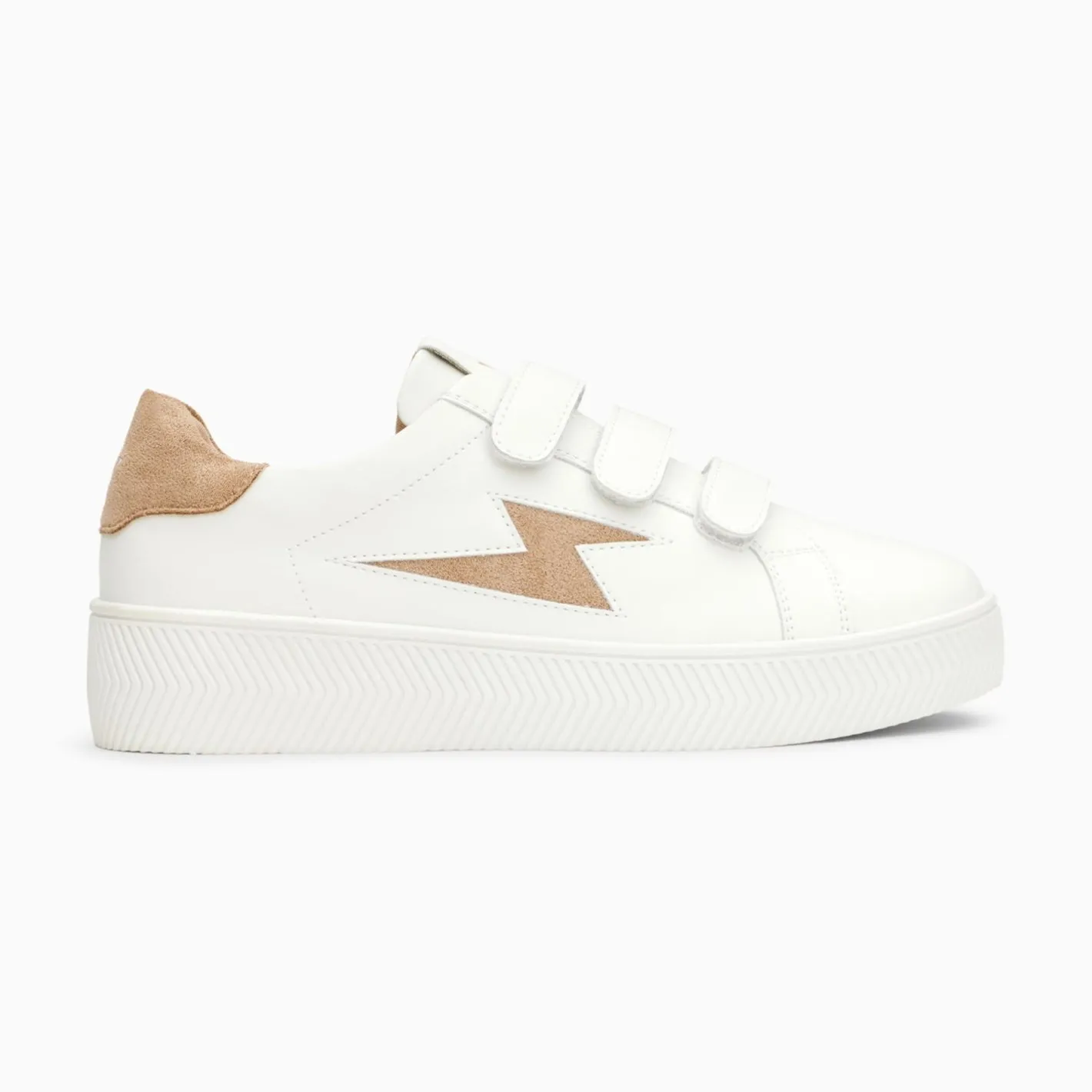 Vanessa Wu Baskets Eclair Camelia Blanc Et Beige A Scratchs Online