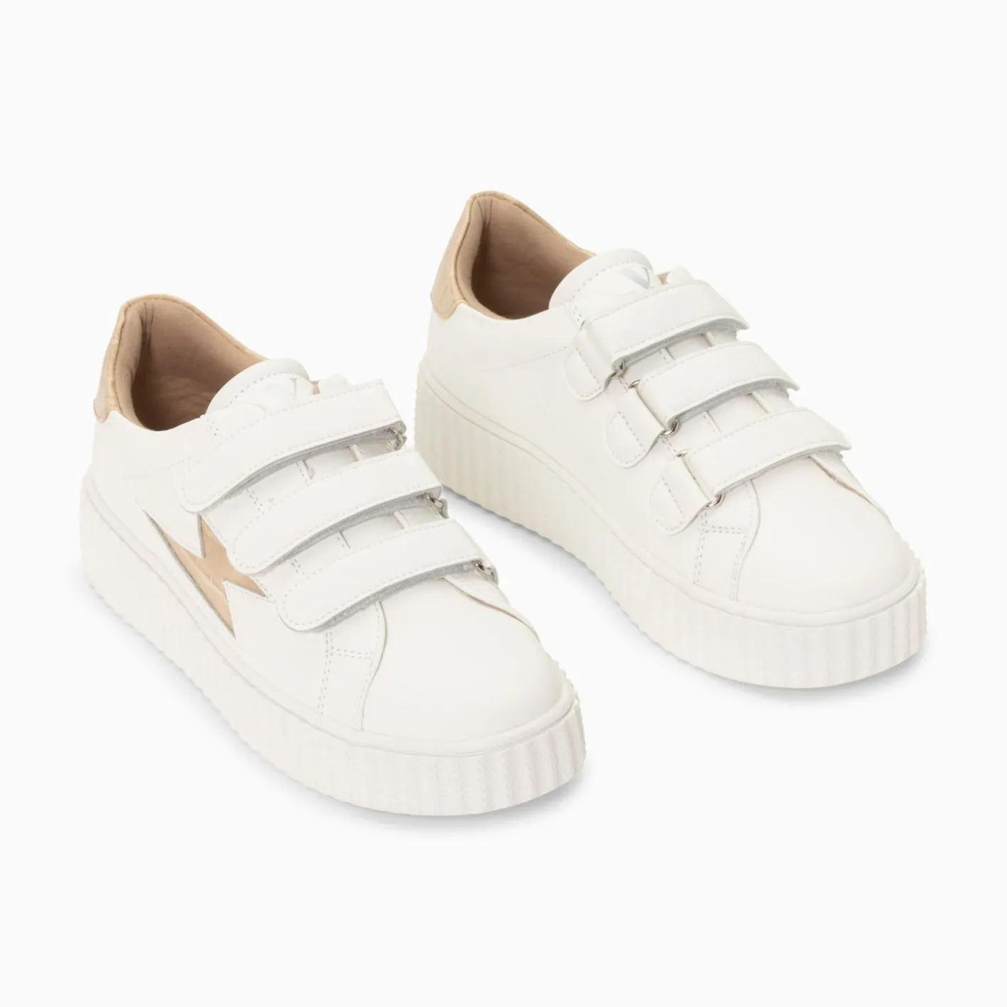 Vanessa Wu Baskets Eclair Elsa Blanc Et Beige Croco A Scratchs Sale