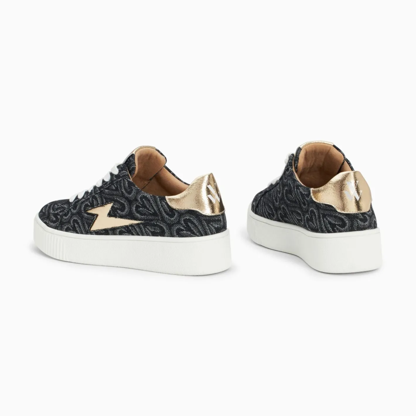 Vanessa Wu Baskets Eclair Enola Noir Coeur A Lacets Sale