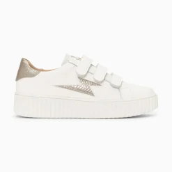 Vanessa Wu Baskets Eclair Eva Blanc Et Taupe Serpent A Scratchs Best