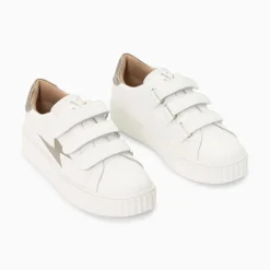 Vanessa Wu Baskets Eclair Eva Blanc Et Taupe Serpent A Scratchs Best