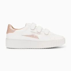 Vanessa Wu Baskets Eclair Eva Blanc Et Rose Gold Serpent A Scratchs