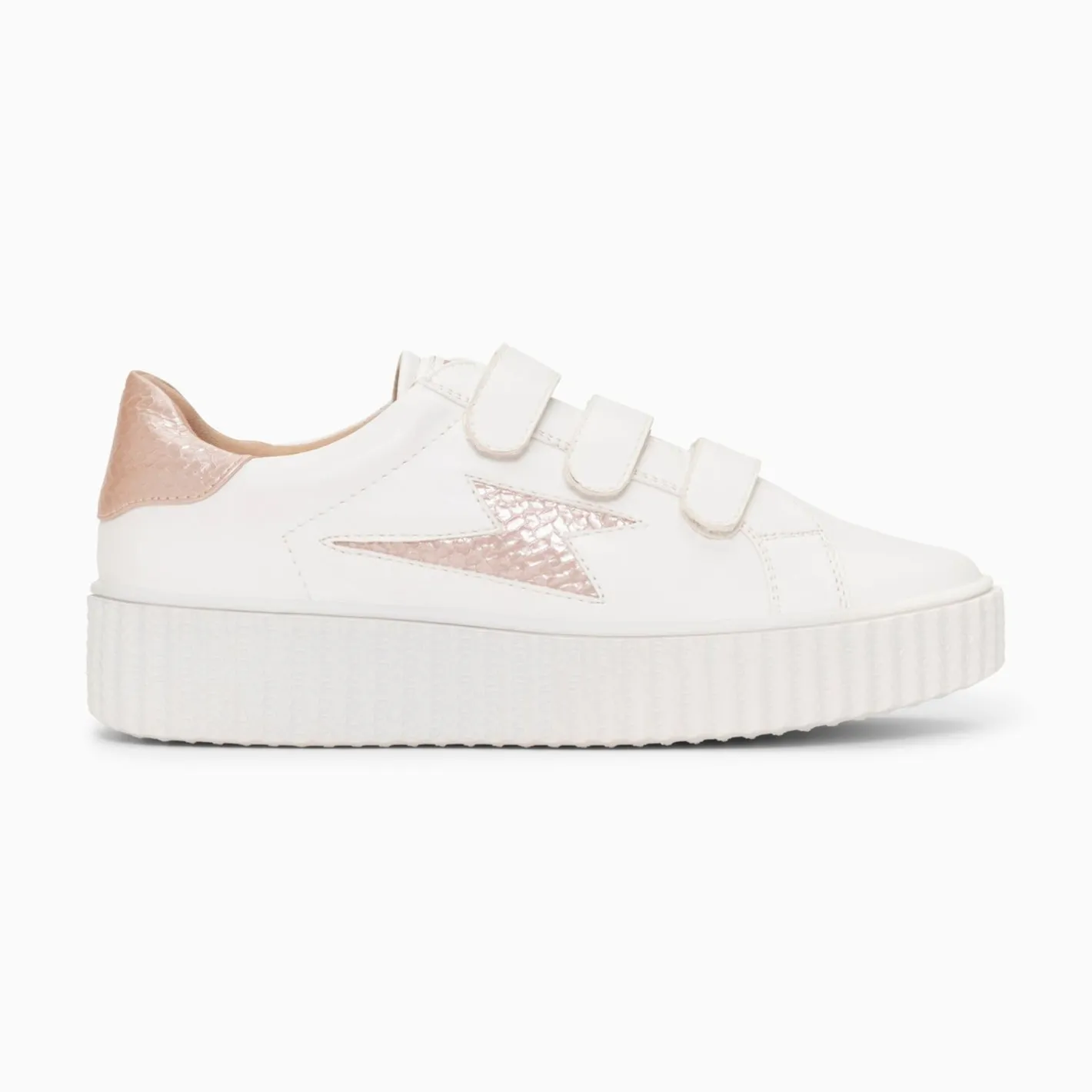 Vanessa Wu Baskets Eclair Eva Blanc Et Rose Gold Serpent A Scratchs