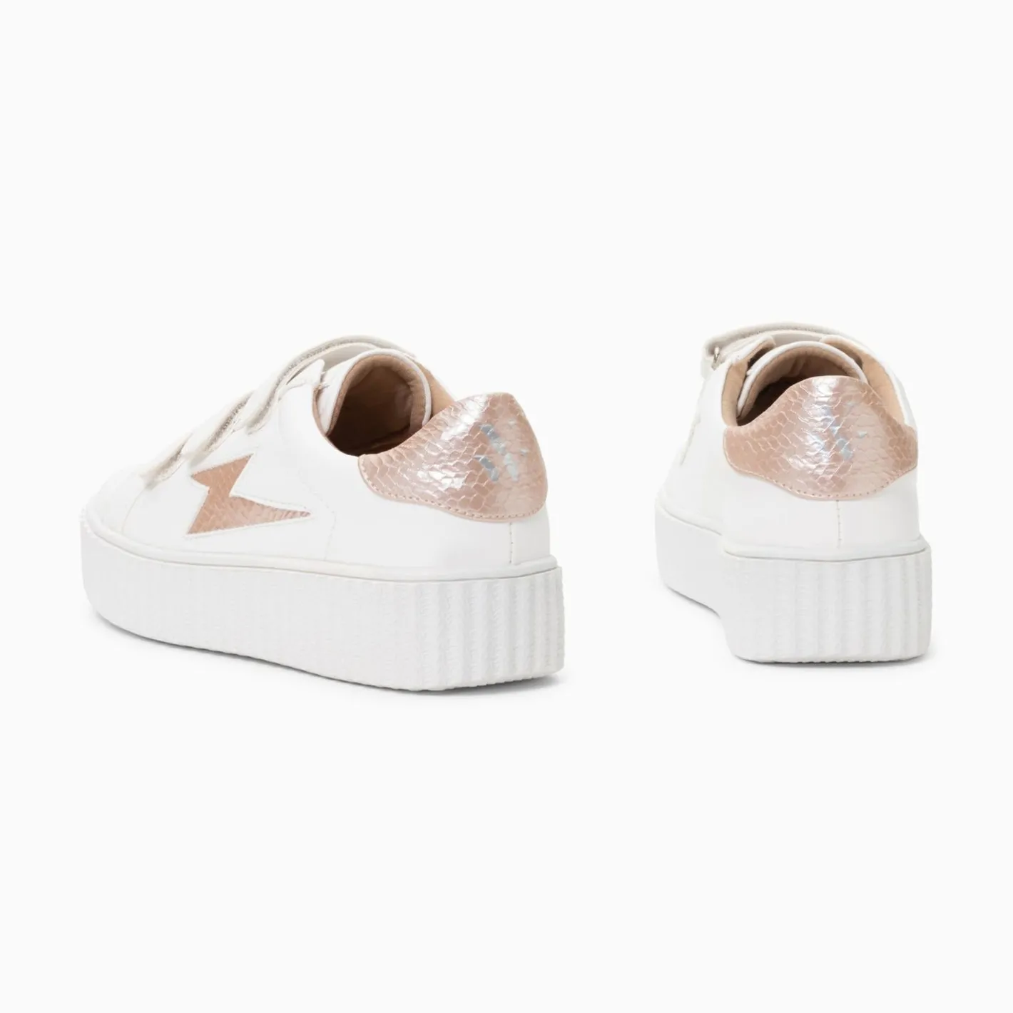Vanessa Wu Baskets Eclair Eva Blanc Et Rose Gold Serpent A Scratchs