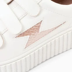 Vanessa Wu Baskets Eclair Eva Blanc Et Rose Gold Serpent A Scratchs