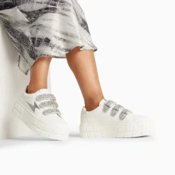 Vanessa Wu Baskets Eclair Eve Blanc Et Argent A Plateforme Discount