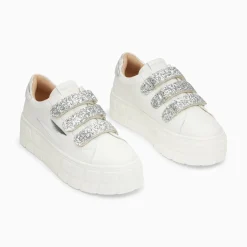 Vanessa Wu Baskets Eclair Eve Blanc Et Argent A Plateforme Discount