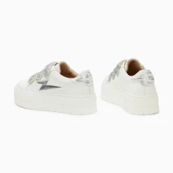 Vanessa Wu Baskets Eclair Eve Blanc Et Argent A Plateforme Discount