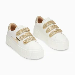 Vanessa Wu Baskets Eclair Eve Blanc Et Or A Plateforme Online