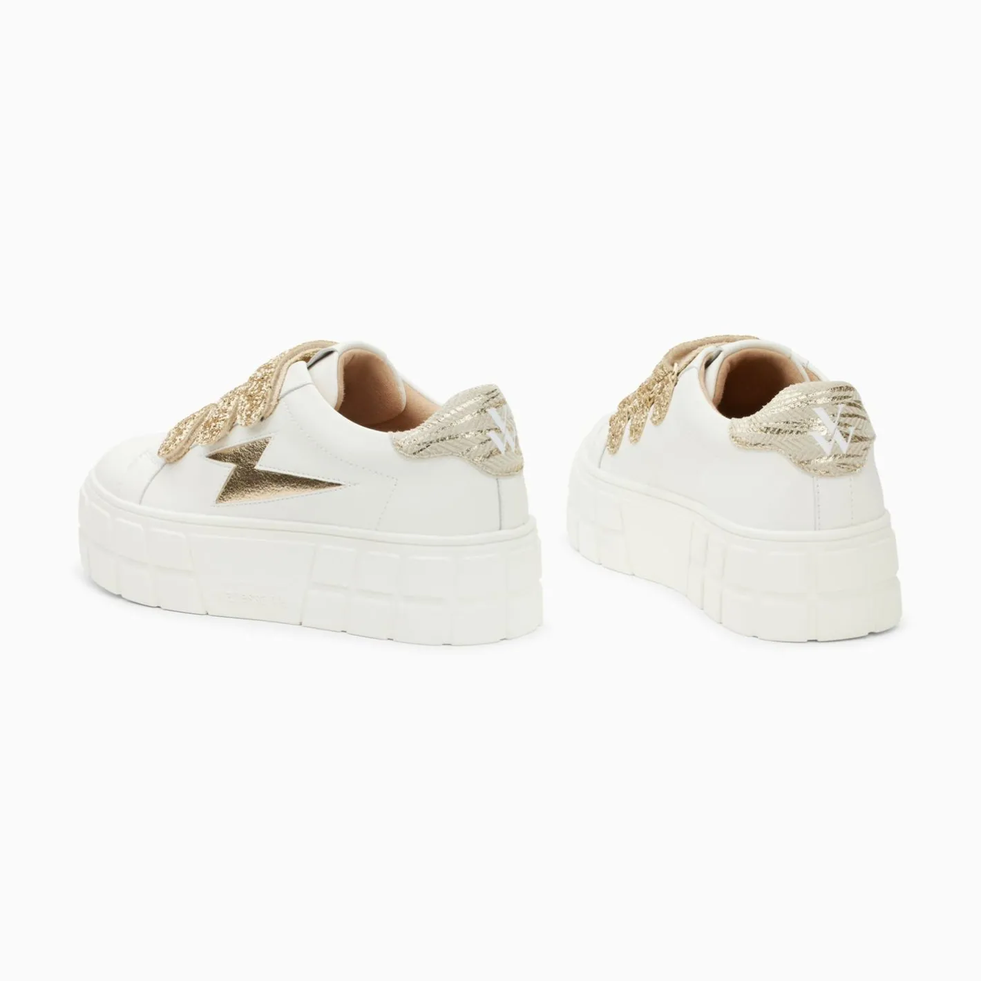 Vanessa Wu Baskets Eclair Eve Blanc Et Or A Plateforme Online