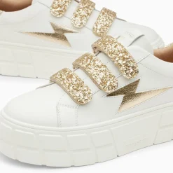 Vanessa Wu Baskets Eclair Eve Blanc Et Or A Plateforme Online