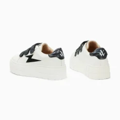 Vanessa Wu Baskets Eclair Eve Blanc Et Noir A Plateforme