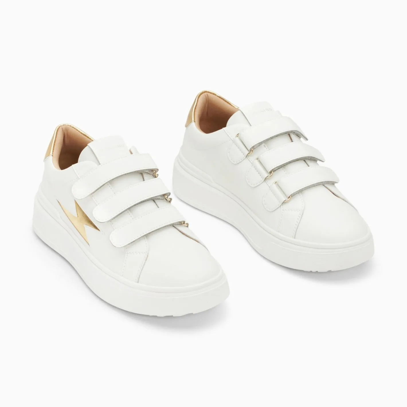 Vanessa Wu Baskets Eclair Fanny Blanc Et Or A Scratchs New