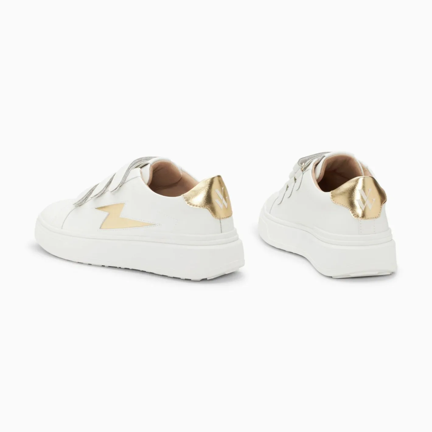Vanessa Wu Baskets Eclair Fanny Blanc Et Or A Scratchs New