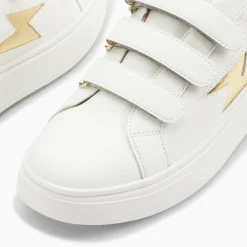 Vanessa Wu Baskets Eclair Fanny Blanc Et Or A Scratchs New