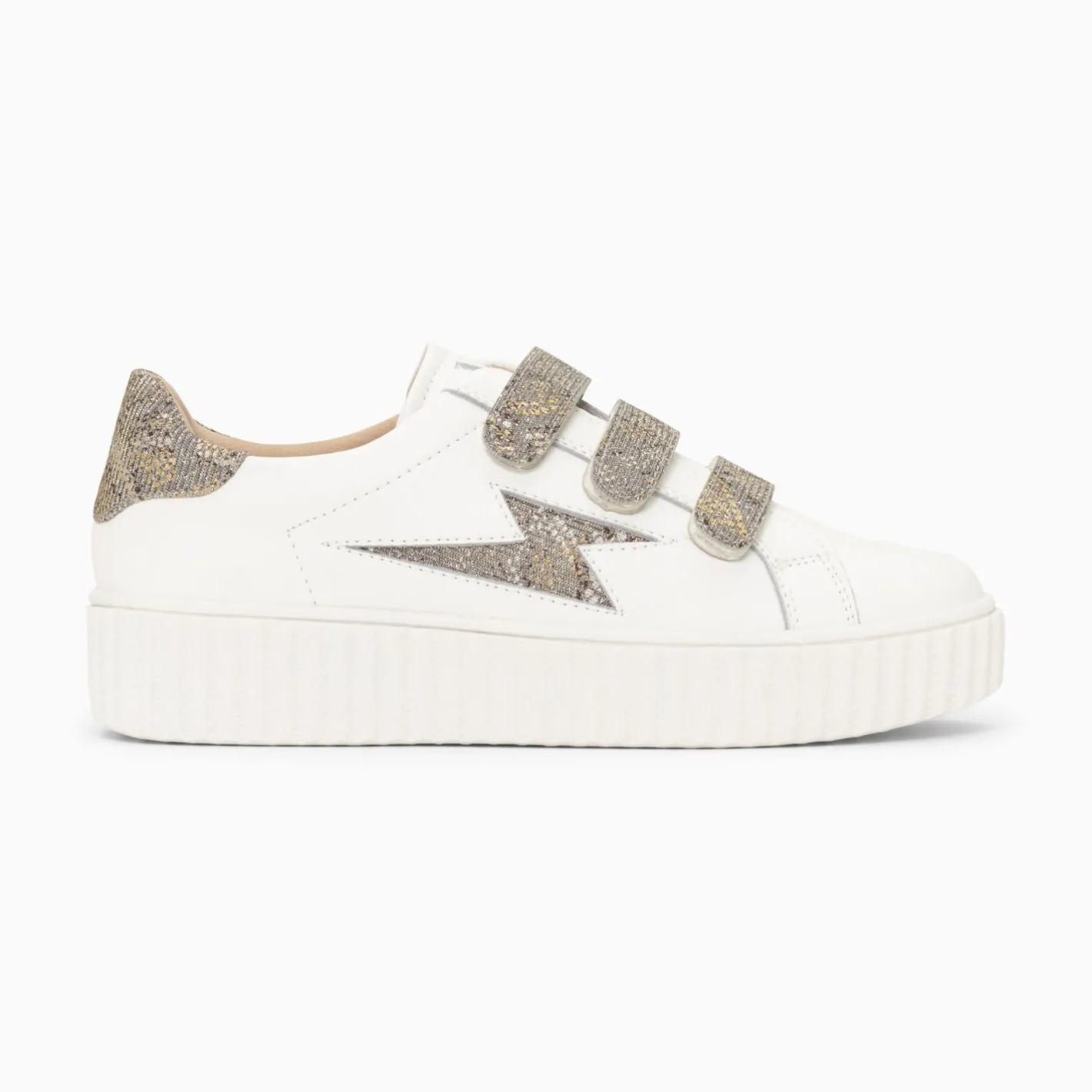Vanessa Wu Baskets Eclair Jane Blanches En Cuir A Scratchs Anthracite Sale