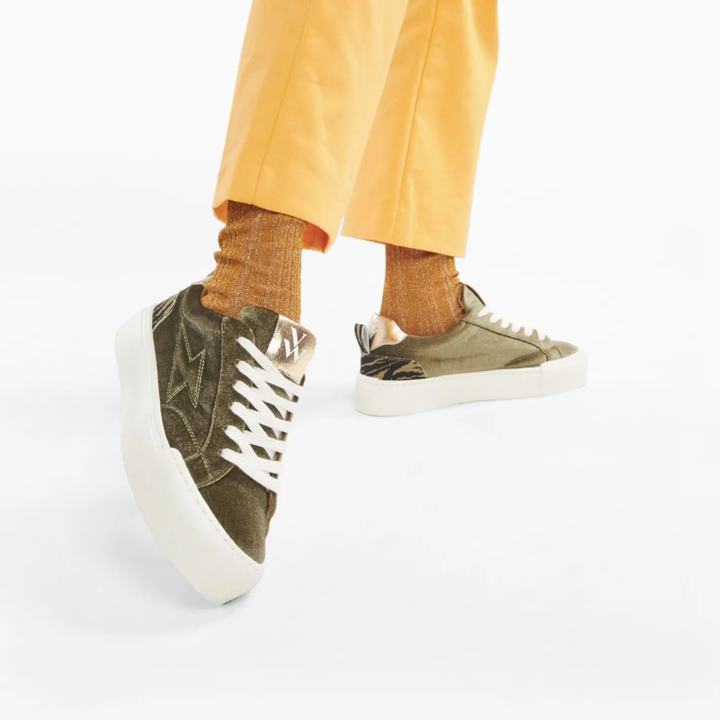 Vanessa Wu Baskets Eclair Jessie Kaki A Lacets Hot