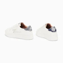 Vanessa Wu Baskets Eclair Joy Blanc Et Argent A Lacets Discount