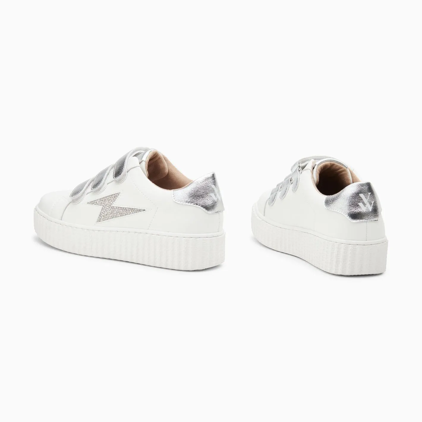 Vanessa Wu Baskets Eclair Kandia Blanc Et Argent A Scratchs Online