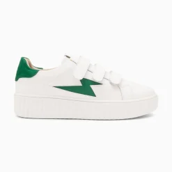 Vanessa Wu Baskets Eclair Kim Blanc Et Vert Fonce A Scratchs Discount