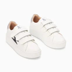 Vanessa Wu Baskets Eclair Kim Blanc Et Bleu Marine A Scratchs
