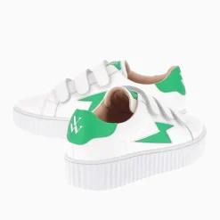 Vanessa Wu Baskets Eclair Larissa Blanches A Details En Satin Vert Best