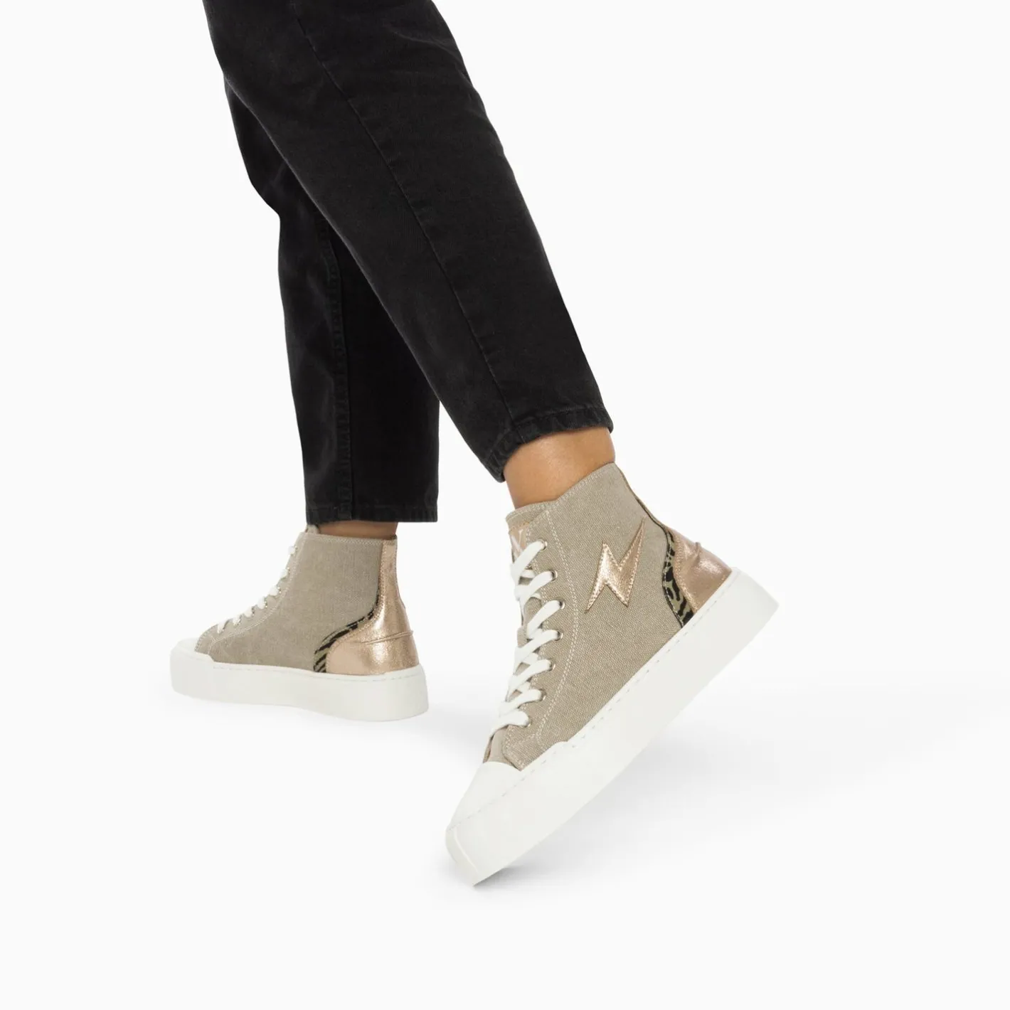 Vanessa Wu Baskets Eclair Laure Montantes Kaki Et Champagne Best