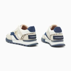 Vanessa Wu Baskets Eclair Liena Bleu Et Or A Semelle Running Discount