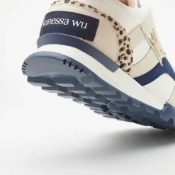 Vanessa Wu Baskets Eclair Liena Bleu Et Or A Semelle Running Discount