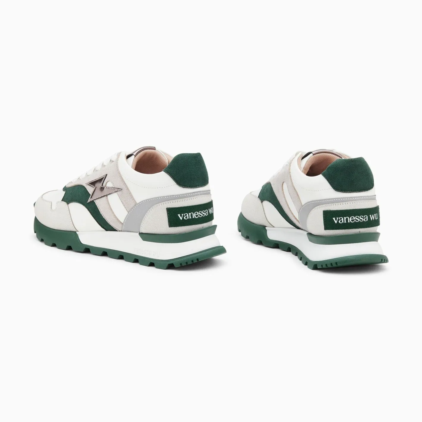 Vanessa Wu Baskets Eclair Liena Vert Et Anthracite A Semelle Running New
