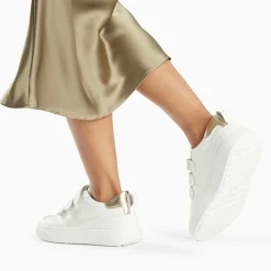 Vanessa Wu Baskets Eclair Lison Blanc Et Or A Scratchs Online