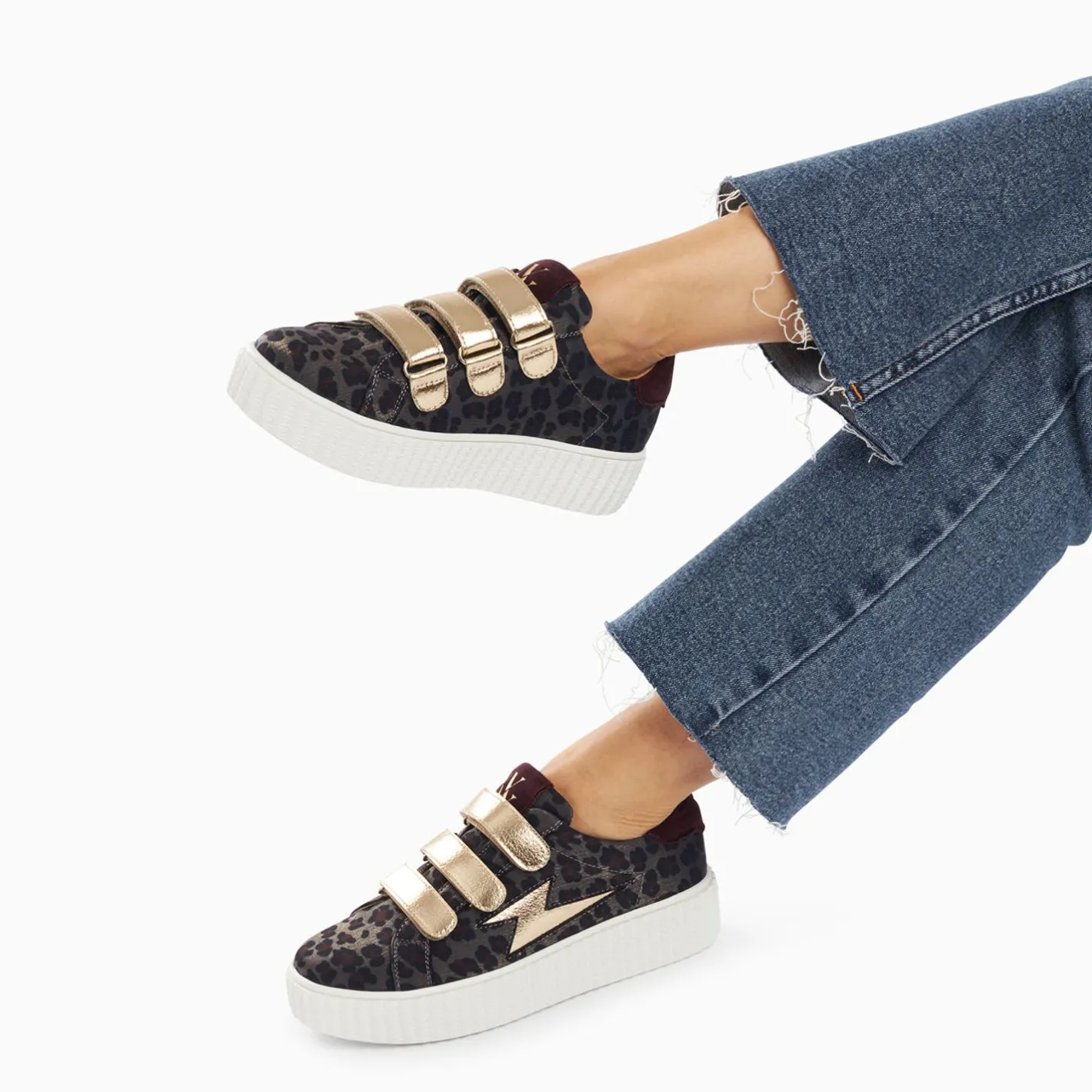 Vanessa Wu Baskets Eclair Maelle Leopard Et Or A Scratchs Sale