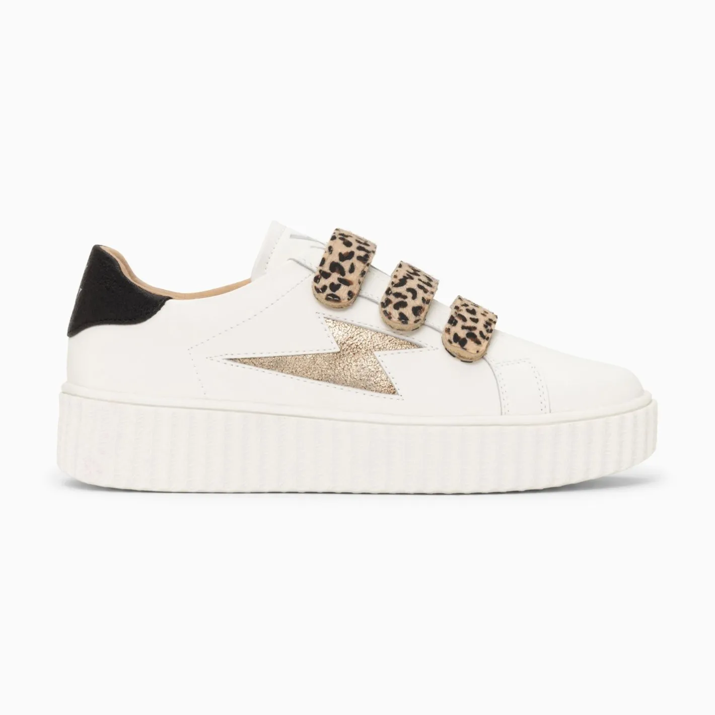 Vanessa Wu Baskets Eclair Maggie Blanc Et Or A Scratchs Leopard Online