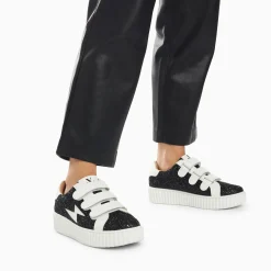 Vanessa Wu Baskets Eclair Marielle A Paillettes Noires New