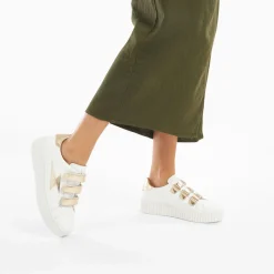Vanessa Wu Baskets Eclair Marilou Blanc Et Or A Scratchs Clearance