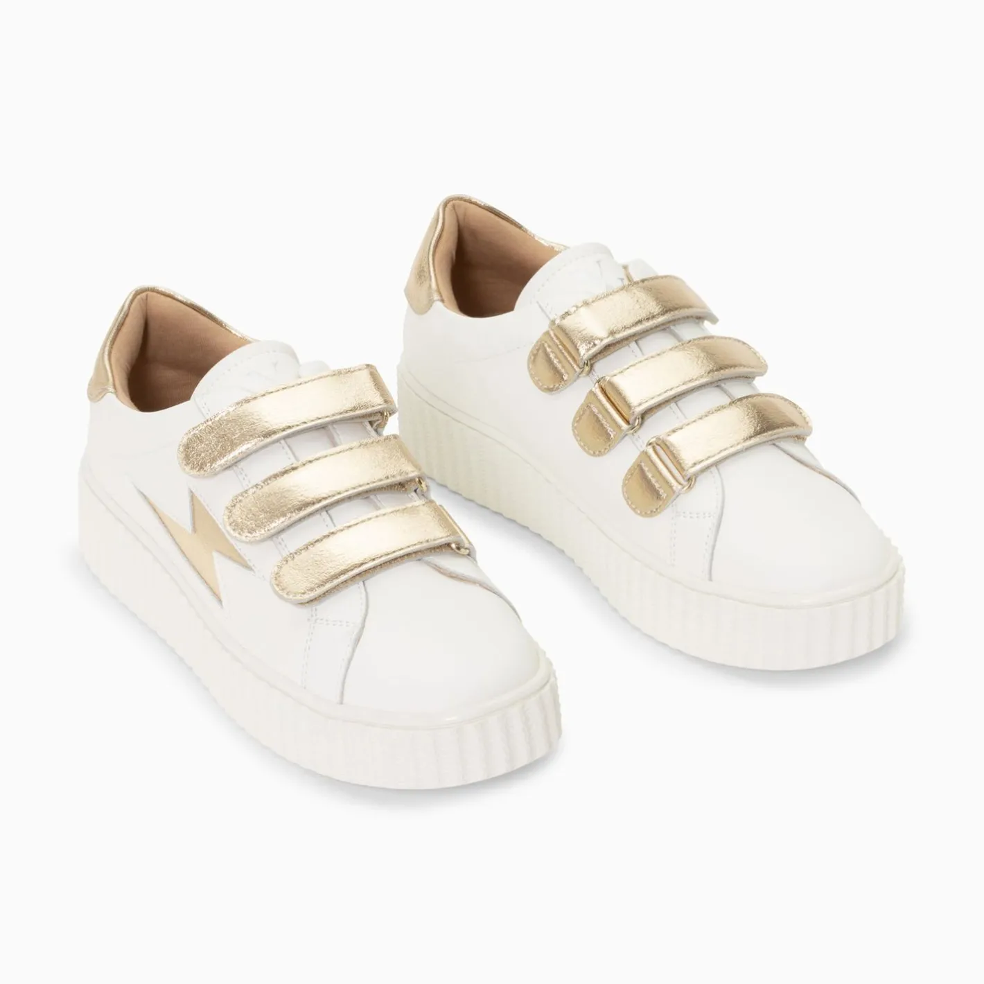 Vanessa Wu Baskets Eclair Marilou Blanc Et Or A Scratchs Clearance