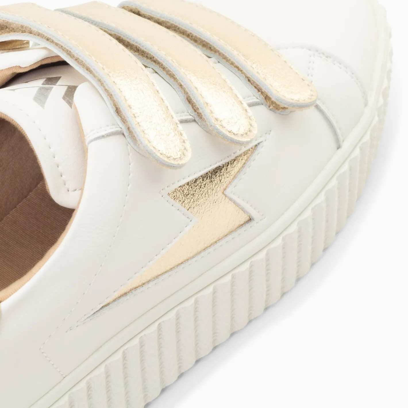 Vanessa Wu Baskets Eclair Marilou Blanc Et Or A Scratchs Clearance