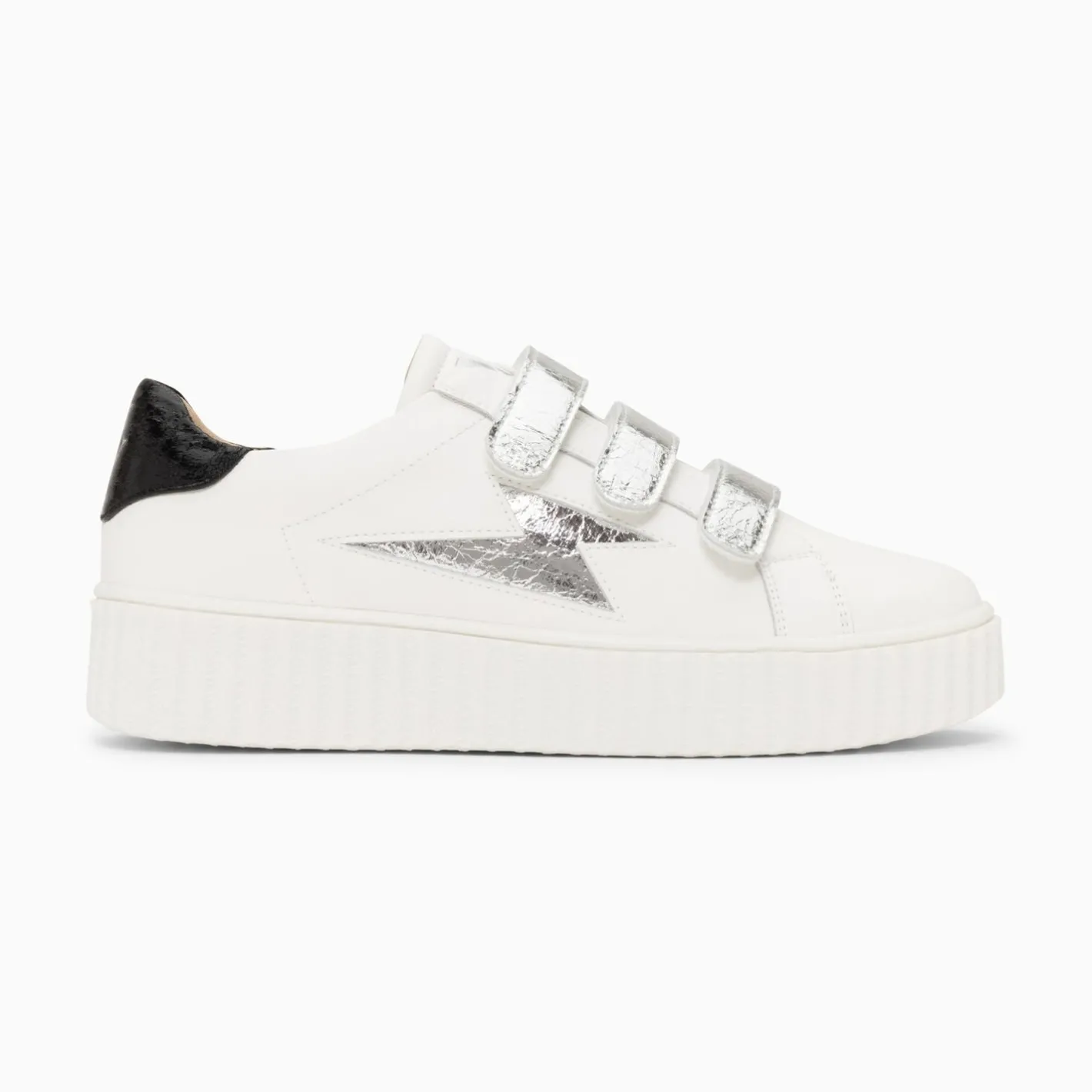 Vanessa Wu Baskets Eclair Marilou Blanc Et Argent A Scratchs Clearance