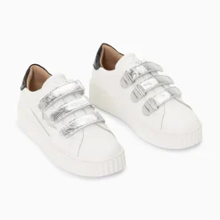 Vanessa Wu Baskets Eclair Marilou Blanc Et Argent A Scratchs Clearance