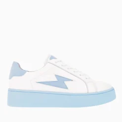 Vanessa Wu Baskets Eclair Melany Blanches A Semelle Bleue