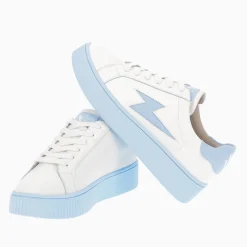 Vanessa Wu Baskets Eclair Melany Blanches A Semelle Bleue