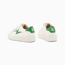 Vanessa Wu Baskets Eclair Mini Elsa Blanc Et Vert Menthe Croco A Scratchs Online