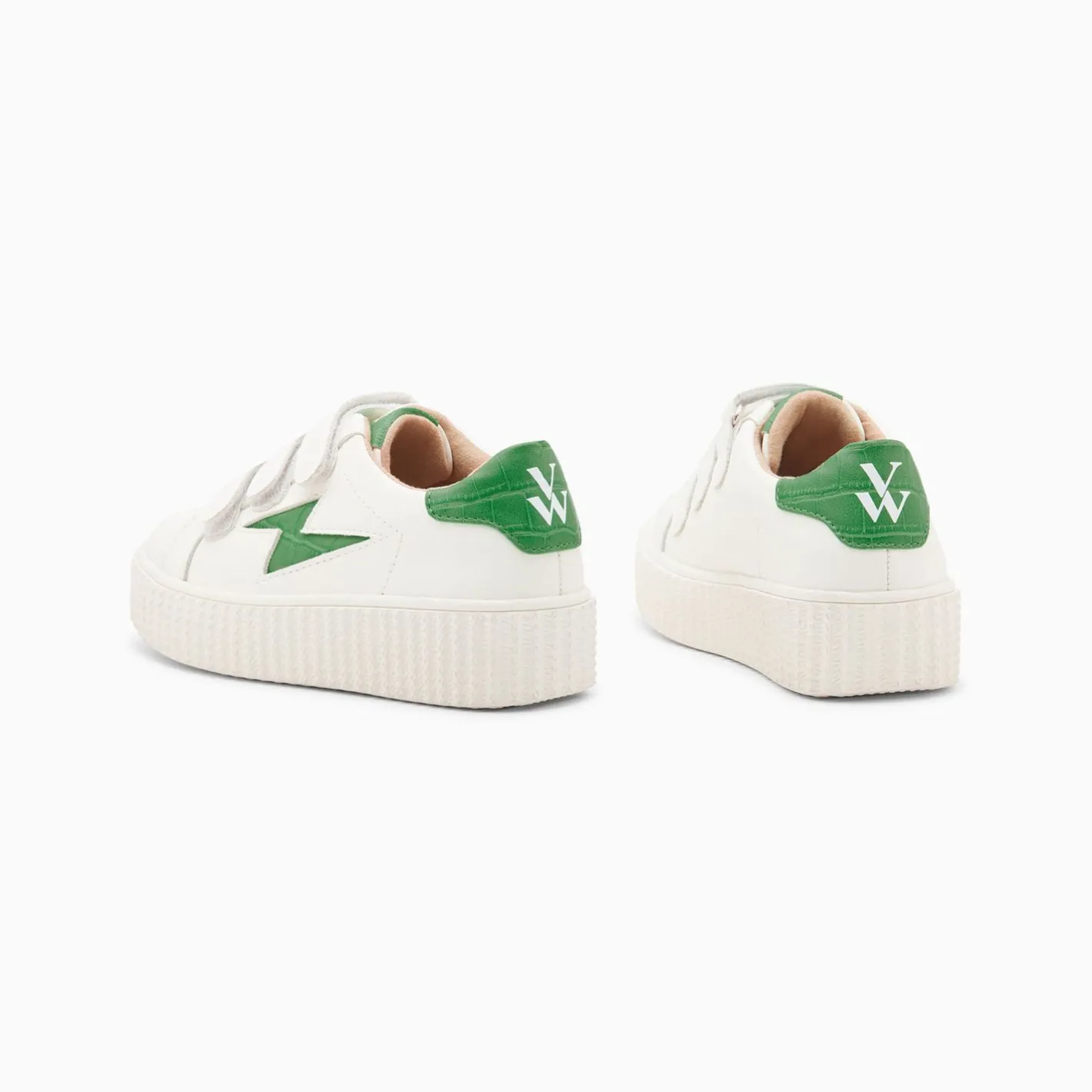 Vanessa Wu Baskets Eclair Mini Elsa Blanc Et Vert Menthe Croco A Scratchs Online