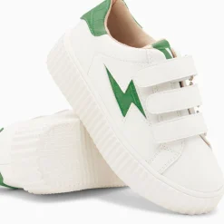 Vanessa Wu Baskets Eclair Mini Elsa Blanc Et Vert Menthe Croco A Scratchs Online