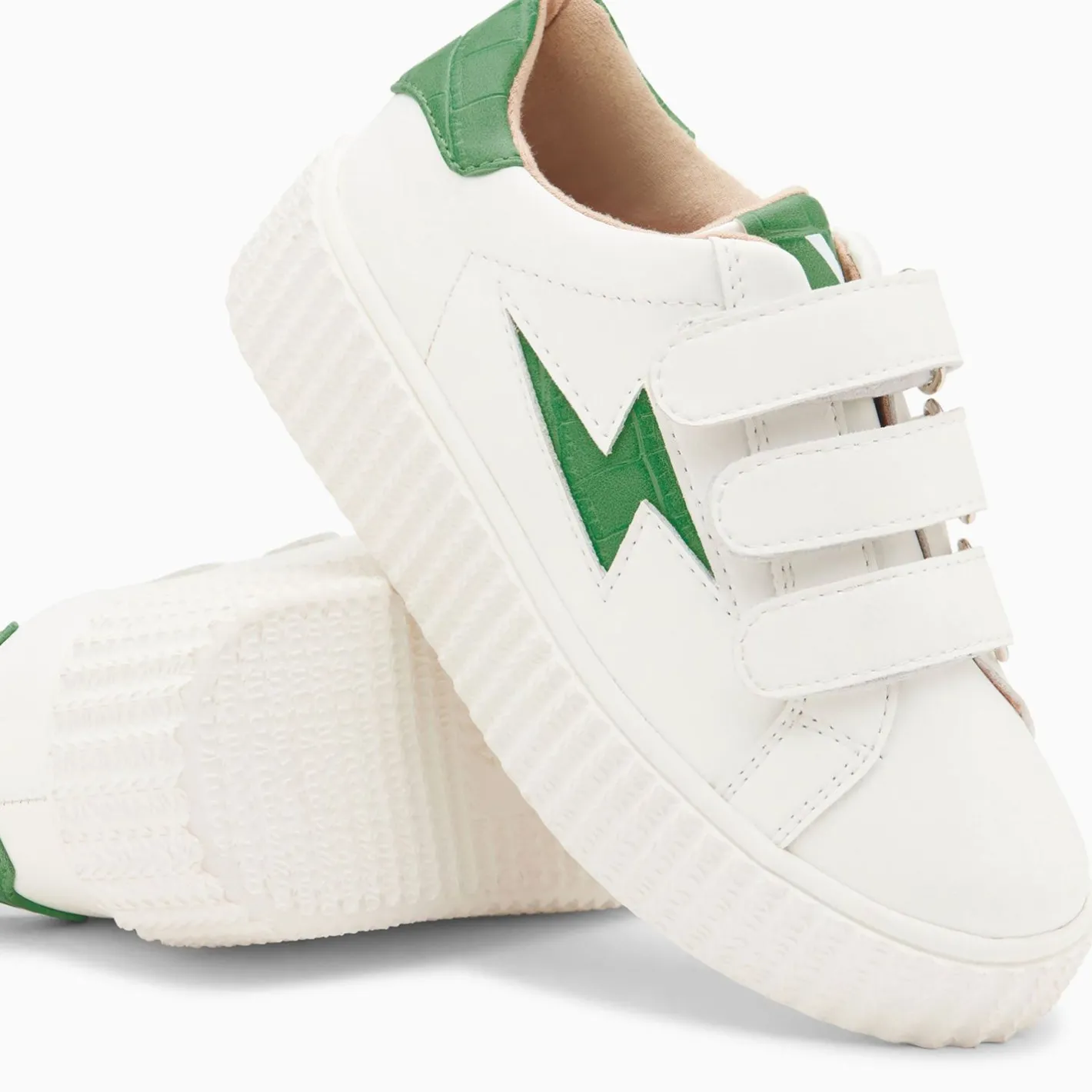 Vanessa Wu Baskets Eclair Mini Elsa Blanc Et Vert Menthe Croco A Scratchs Online